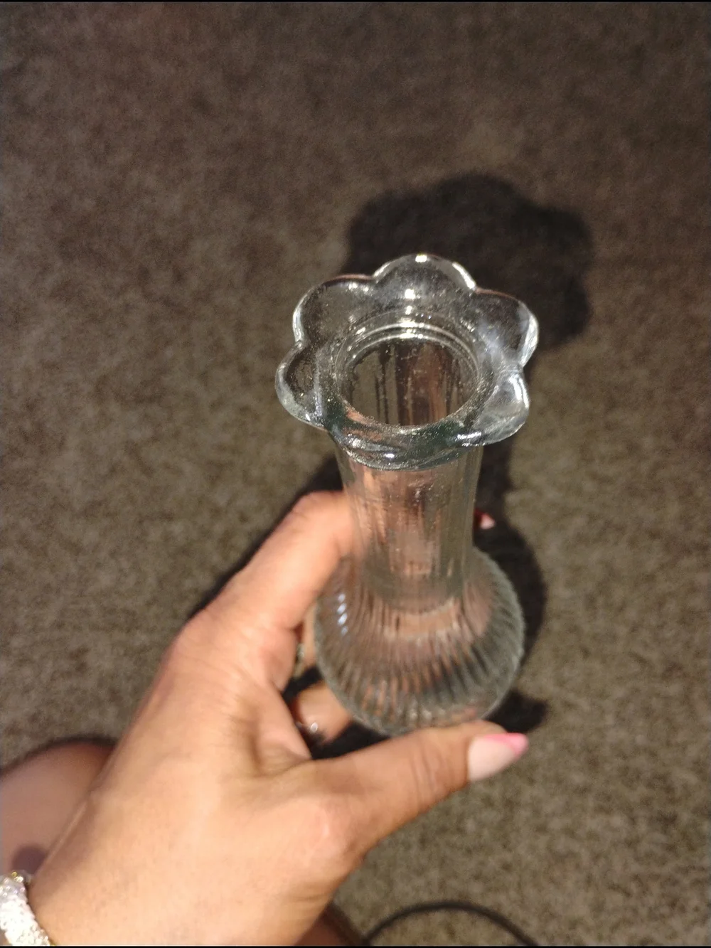 Clear Glass Ribbed Bud Vase - Home Accents